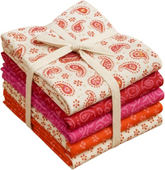 Craft Cotton Co. Sunset Paisley, 100 % Baumwolle, 45 x 55 cm breit, 5-teiliges Viertelbündel, geeignet zum Basteln, Nähen, Quilten, Kinderbasteln
